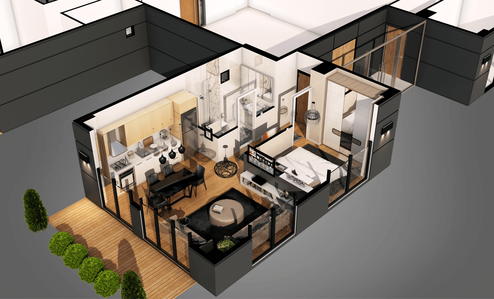 Clear and professional 3D floor plan services for architectural visualization.